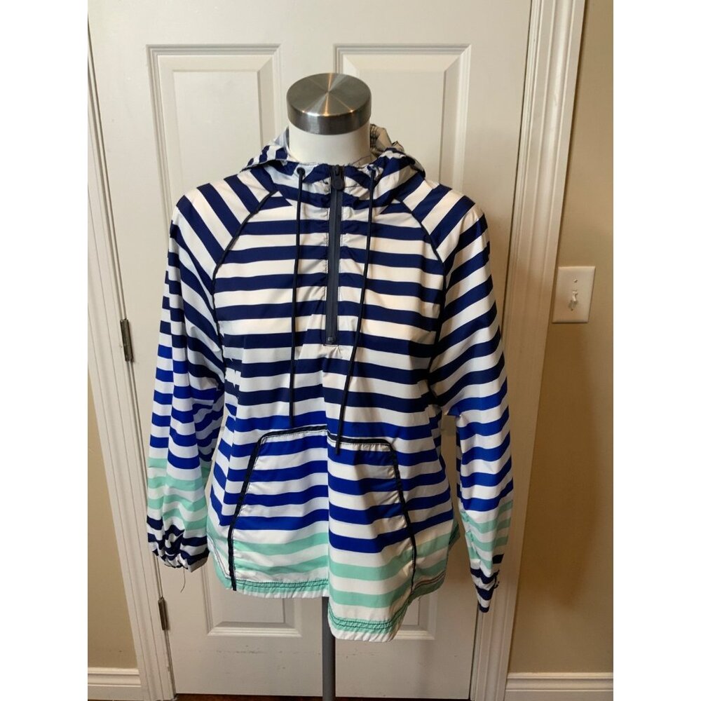Hunter X Target Blue Striped Pullover Windbreaker Jacket, Size M